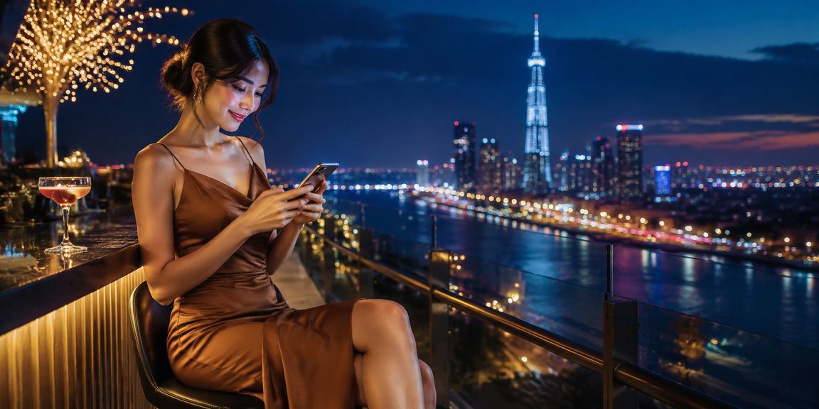 Người chơi Hồ Chí Minh thưởng thức cà phê bên cạnh màn hình slot game trực tuyến